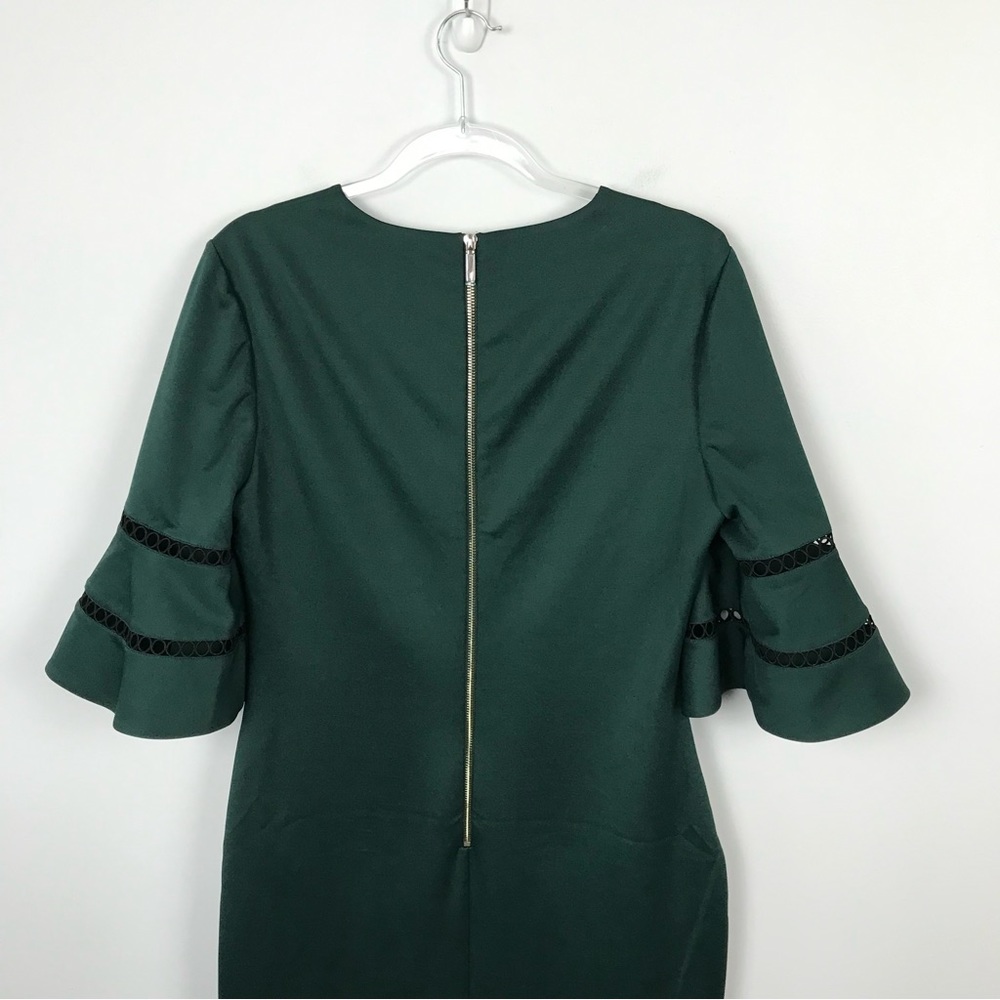 Ted Baker London Filnio Bell Sleeve Emerald Green Dress Size Ted 5/ US Size 12 - Picture 8 of 11